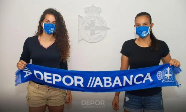  ?? TWITTER LA CORUÑA ?? Noelia Bermúdez y Stephannie Blanco fueron recibidas por el Deportivo La Coruña a finales de julio. Noelia ya jugó en España; para Blanco, es su primera vez.