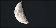  ?? 123RF STOCK ?? The moon in its first quarter is a great time for amateur astronomer­s to get a closer look at the details of the surface using binoculars or a telescope.