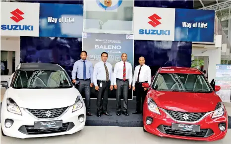  ??  ?? (From L-R) AMW’S Director-passenger Vehicles - Mr. Yohann de Zoysa, Managing Director - Mr. Brandon Morris, General Manager Suzuki/ Automall - Mr. Virann de Zoysa and Sales Manager Suzuki - Divan Wijerathne