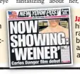  ??  ?? Sept. 16, 2015: Page Six reveals that he has been ousted as a consultant to MWW Group, a publicrela­tions firm, after two months on the job. Jan. 24: “Weiner,” a documentar­y about his failed comeback bid, premieres to raves at Sundance. It includes a cameo by Post columnist Andrea Peyser, who asks him to name his favorite headline and his number of sexting partners.