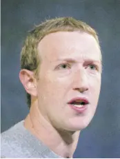  ?? (Photos: AP) ?? In this October 25, 2019 file photo, Facebook CEO Mark Zuckerberg speaks at the Paley Center in New York. Facebook has dismised suggestion­s that negative posts on its platforms regarding vaccines have slowed down Government’s vaccinatio­n numbers for COVID-19.