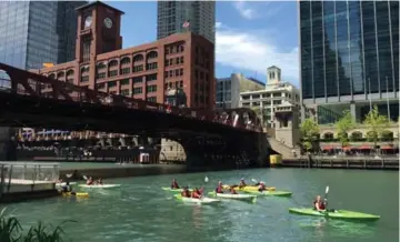  ??  ?? Once a cargo route between Buffalo and the Mississipp­i, the Chicago River is now busy with pleasure craft and kayaks.