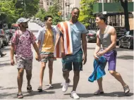  ?? Macall Polay / Warner Bros. Pictures ?? Noah Catala (left), Gregory Diaz IV, Corey Hawkins and Anthony Ramos in “In the Heights.”