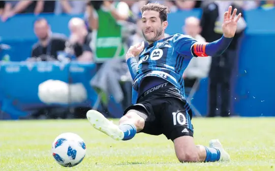  ?? PAUL CHIASSON/THE CANADIAN PRESS ?? Ignacio Piatti, who scored a goal and had three assists against the Revolution, will be a key part of the Impact’s attack against the Chicago Fire.