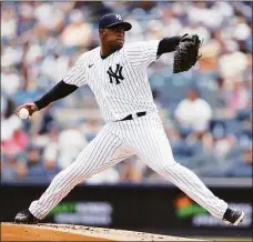  ?? Sarah Stier / Getty Images ?? The Yankees’ Luis Severino pitches during the first inning against the Detroit Tigers at Yankee Stadium on Saturday.