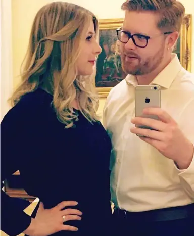  ??  ?? The love of his life: Christine Archibald, who died, pictured with fiance Tyler Ferguson