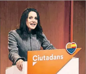  ?? SÍLVIA JARDÍ / ACN ?? Inés Arrimadas, en el mitin celebrado en Granollers