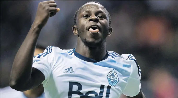  ??  ?? The Whitecaps’ Kekuta Manneh said his injured foot has ‘healed up well’ and he’s hoping to be fully fit for the start of the MLS season in March.