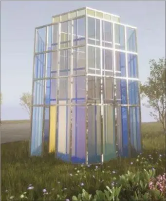  ??  ?? A design for the 15ft glass prism monument to be located at Stokestown.