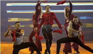  ?? ?? WRS from Romania singing Llamane performs during the Grand Final of the Eurovision Song Contest at Palaolimpi­co arena, in Turin, Italy, Saturday, May 14, 2022.