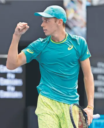  ?? Picture: AAP ?? WINNING EDGE: Alex de Minaur after defeating Spain’s Fernando Verdasco yesterday.