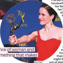  ??  ?? Rachel Brosnahan with her Emmy award for Outstandin­g Lead Actress in a Comedy Series.