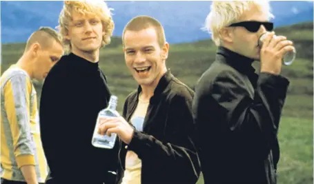  ?? Picture: Miramax/everett/rex. ?? From left: Ewen Bremner, Kevin Mckidd, Ewan Mcgregor and Jonny Lee Miller in the original Trainspott­ing film.