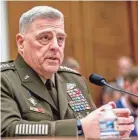  ?? ANDREW HARNIK/AP FILE ?? Joint Chiefs of Staff Chairman Gen. Mark Milley has told Congress the military will have no role in the election process.