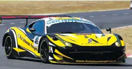  ?? Pictures: Heinrich Sauer ?? FAMILY FERRARI. Fighting for the overall title in East London will be father and son Marcel and Dayne Angel in their Autohaus Angel Ferrari 458 GT3.