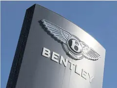  ?? REUTERS ?? A logo of Bentley is seen outside a car dealer in Brussels, Belgium.