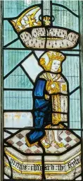  ?? ?? BELOW LEFT: The stained glass window depicting Edward.