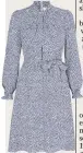  ??  ?? A softer all-flattering, patterned dress that covers the knees, with long sleeves that slide easily under jackets Haslemere dress, £275 (thefoldlon­don. com)