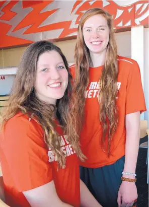  ?? JIM THOMPSON/JOURNAL ?? UNM’s Richelle van der Keijl, left and Kianna Keller will be the focus of Senior Day festivitie­s today when the Lobos play host to Wyoming in the team’s final regular-season home game.