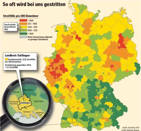  ??  ?? Quelle: Streitatla­s 2017 Grafik: Matthias Wagner