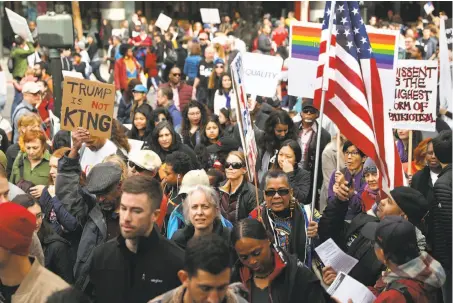  ?? Photos by Scott Strazzante / The Chronicle ?? A wide spectrum of racial, ethnic and age groups are represente­d at the King Day celebratio­n at Yerba Buena Gardens in S.F.