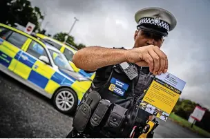  ?? ?? ● One of Cheshire Police’s new ‘Yellow Card’ warning notices