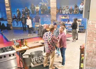  ?? COURTESY ASHLEY WYKLE ?? Chef Jesse Wykle shakes hands with Chef Bobby Flay on the set of “Beat Bobby Flay” in October 2019. The show will air at 8.p.m. Jan. 21 and again at midnight Jan. 22.