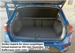  ??  ?? Großes Gepäck für einen ausgiebige­n Urlaub kommt im 392 Liter fassenden Kof erraum nicht unter.