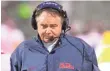  ?? SPRUCE DERDEN, USA TODAY SPORTS ?? Houston Nutt coached Mississipp­i from 2008 to 2011, compiling a 24-26 record.