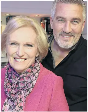  ??  ?? TV’s Great British Bake Off judges Mary Berry and Paul Hollywood