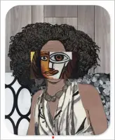  ??  ?? “Portrait of Kalena,” 2017. Acrylic and oil on wood panel. Collection of Ursula M. Burns. Courtesy of Lehmann Maupin, New York, Hong Kong and Seoul.