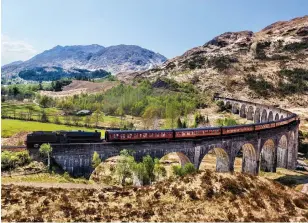  ??  ?? A blast from
the past: The Jacobite Steam Train wends its way across Scotland