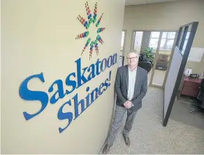  ?? QC PHOTO BY LIAM RICHARDS ?? Todd Brandt, president and CEO of Tourism Saskatoon, in his office.