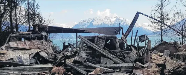  ?? PHOTO: SUPPLIED ?? Ruin . . . The fire that partly destroyed Lake Ohau village is believed to have started in grass, but embers from burning trees probably contribute­d to the extent of the property damage.