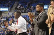  ??  ?? Dayton head coach Anthony Grant reacts to a play during the Flyers’ loss against Saint Louis on Tuesday.