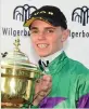  ??  ?? GLORY BECKONS . . . Callan Murray could become the youngest jockey to ride a Triple Tiara winner.