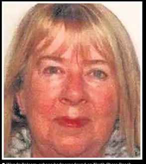  ??  ?? ● Wendy Balaam, whose body was found on North Shore Beach, Llandudno (below), after a fatal overdose