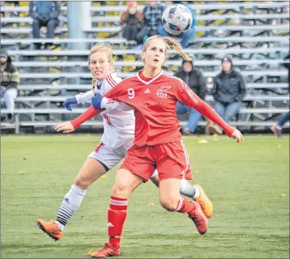  ?? TAZ UDDIN PHOTO ?? Jessie Noseworthy was the Atlantic University Sport MVP and leading goal-getter in Canadian university sports last season with 14.