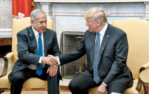  ??  ?? Партнери: Израелски премијер Нетанијаху и амерички председник Трамп у Ирану виде опасност по глобални мир