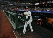  ?? JOSE CARLOS FAJARDO — BAY AREA NEWS GROUP, FILE ?? Giants third base coach Ron Wotus stands in the dugout during the team’s Aug. 12game at Oracle Park in San Francisco.