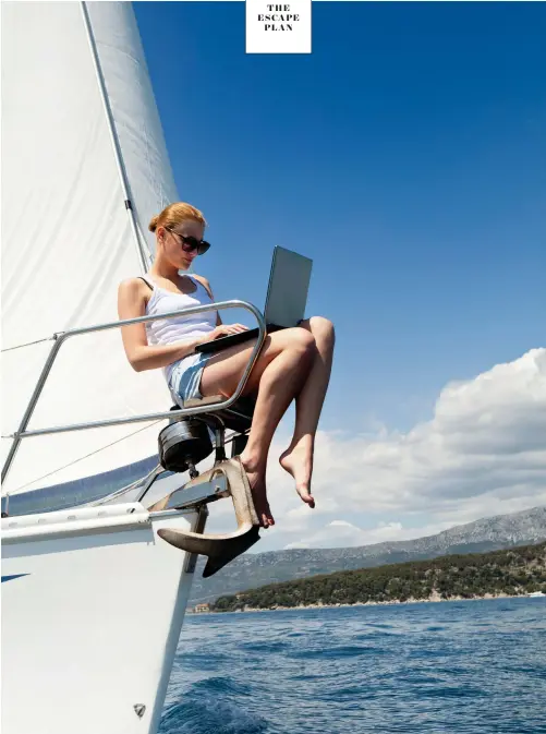  ??  ?? Creating a connected onboard office allows work to take place anywhere the boating bug takes you.