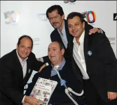  ??  ?? Nadim Zahar surrounded by Naji Boulos, Naji Irani and Samy Chahine