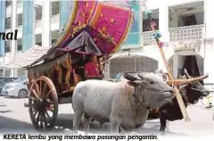  ??  ?? KERETA lembu yang membawa pasangan pengantin.