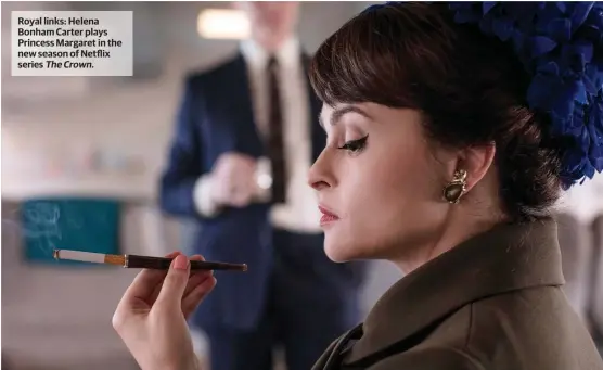  ??  ?? Royal links: Helena Bonham Carter plays Princess Margaret in the new season of Netflix series TheCrown.