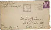  ?? ?? LEFT: Mack and his family received letters from Meta Wideman, a woman who census records show lived in Daytona Beach with William Mack Jr., Oscar’s older brother.