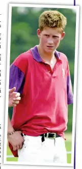  ?? ?? Schoolboy: A teenage Prince Harry in his polo kit in 2001