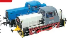  ?? ?? ↑ A new batch of the popular Sentinel 0-4-0 diesel shunters includes a new version with open side rails in Hitachi livery as Chiaki Ueda and one with closed siderails as London Carriers Internatio­nal Jean.