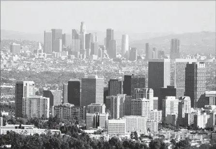  ?? Pete Thomas ?? THE CENTURY CITY SKYLINE, where several of L.A.’s best and newest office towers stand, is seen in the foreground in 2008.