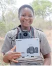  ?? ?? QUEEN Manyike with her Wild Shots Outreach sponsored camera.