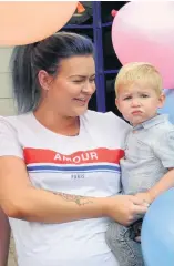  ??  ?? Family fun One-year-old Colton Taplin with mum Nicole Mcallister 080918fair­hill_001